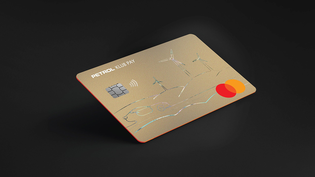 Concept — gold Klub Pay horizontal with windmills and EV